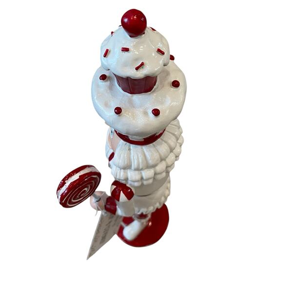 Jingles & Joy Red White Cupcake Peppermint Candy 14in Christmas NUTCRACKER New - Picture 15 of 16